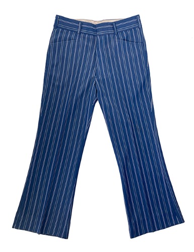 【60’s】 WHITE STRIPED BLUE BOOTCUT PANTS