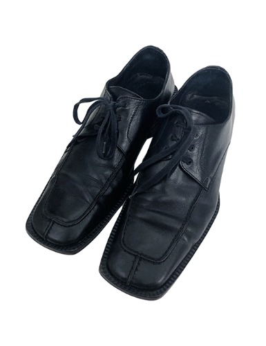 【80’s】 SQUARE TOE SHOES IN BLACK
