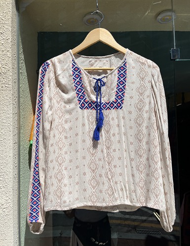 【80’s】 ETHNIC PATTERN EMBROIDERY HIPPIE SHIRT