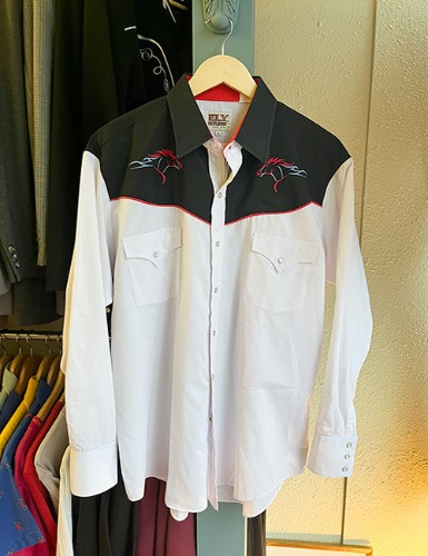 【90’s】 ELY HORSE EMROIDERY WESTERN SHIRT