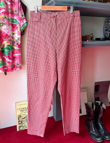 【90’s】 RED PLAID CHECK PATTERN PANTS