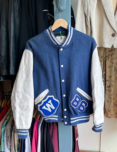 80&#039;s VARISTY WOOL JACKET WITH PATCHES