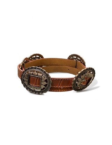 WESTERN CONCHO LEATHER BELT