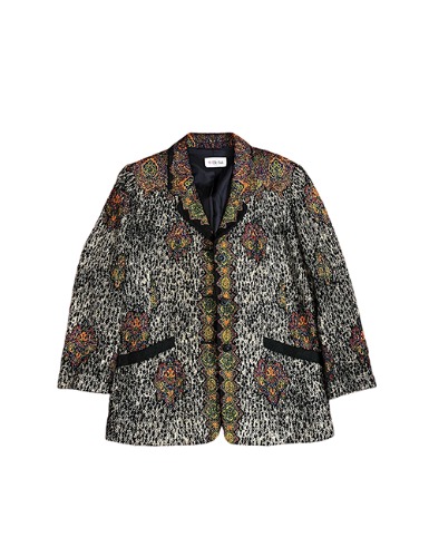 ABSTRACT LEOPARD JACQUARD JACKET
