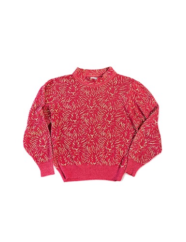 ABSTRACT PATTERN EMBRODERY KNIT SWEATER